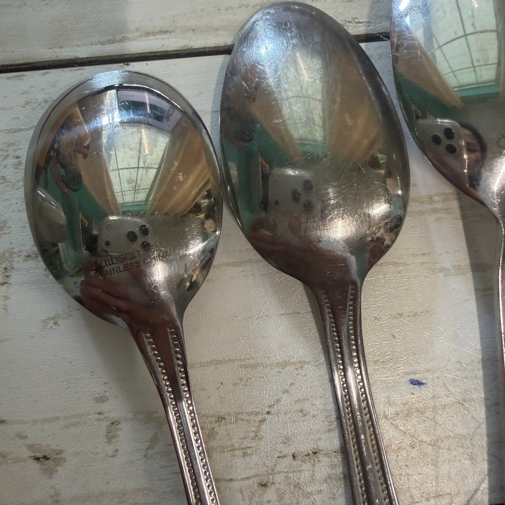 Gibson Bead 18/0 Stainless Flatware Replacement Pcs Set Of 28 - Picture 10 of 13
